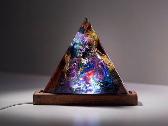 Triangle, night light, epoxy lamp, resin lamp, lamp night , epoxy resin lamp, table lamp, custom night light, resin,lamp