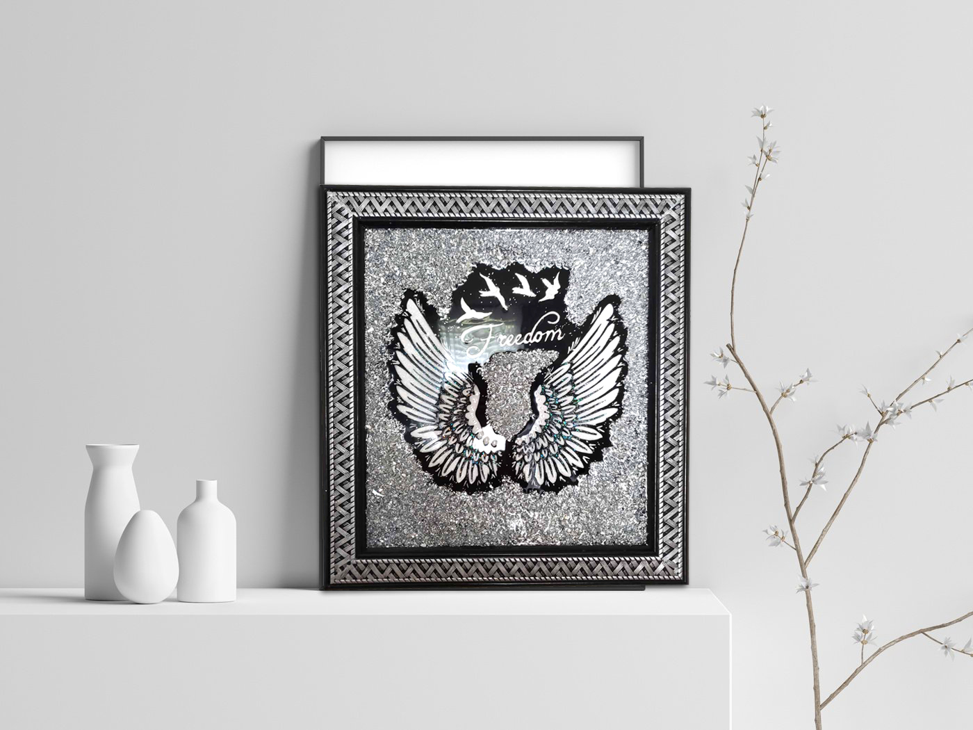 Stylish, new painting, voluminous "freedom".