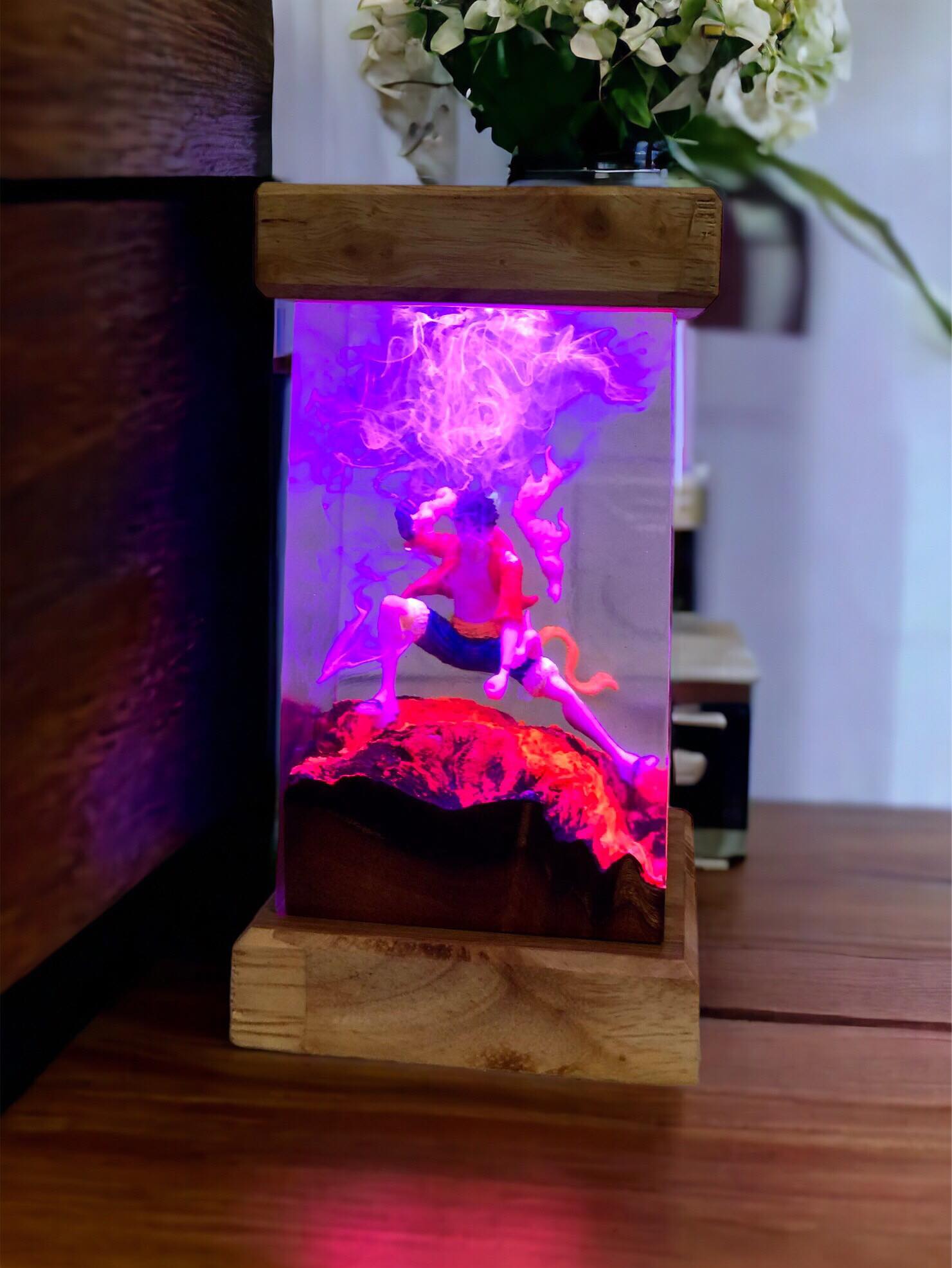 One piece epoxy lamp, anime epoxy,luffy resin lamp, resin night light,epoxy resin lamp,table lamp,custom night